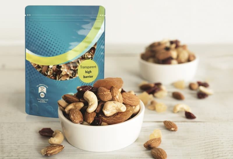Barrier packaging for nuts